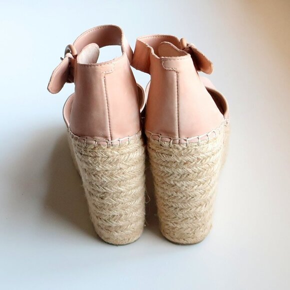 Marc Fisher Alida Pale Pink Platform Espadrille Ankle Strap Sandals Summer Shoes - Picture 5 of 15